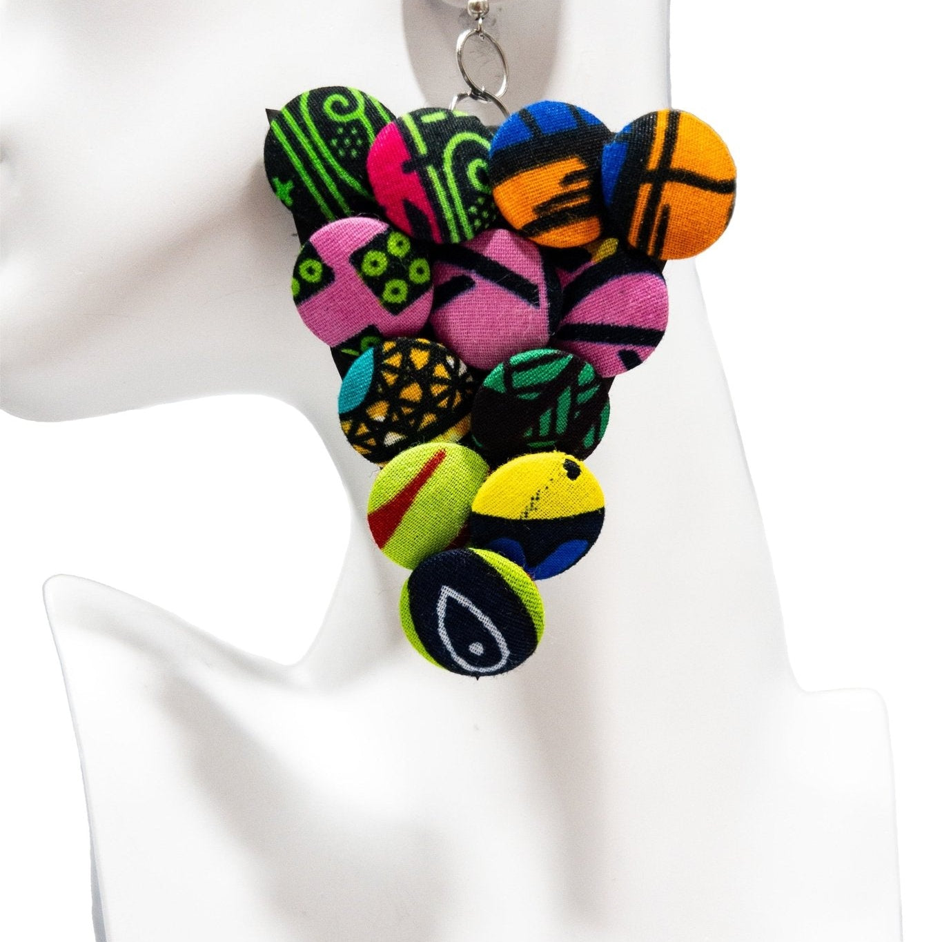 Ntoma Buttons Geometric Earrings - Trufacebygrace