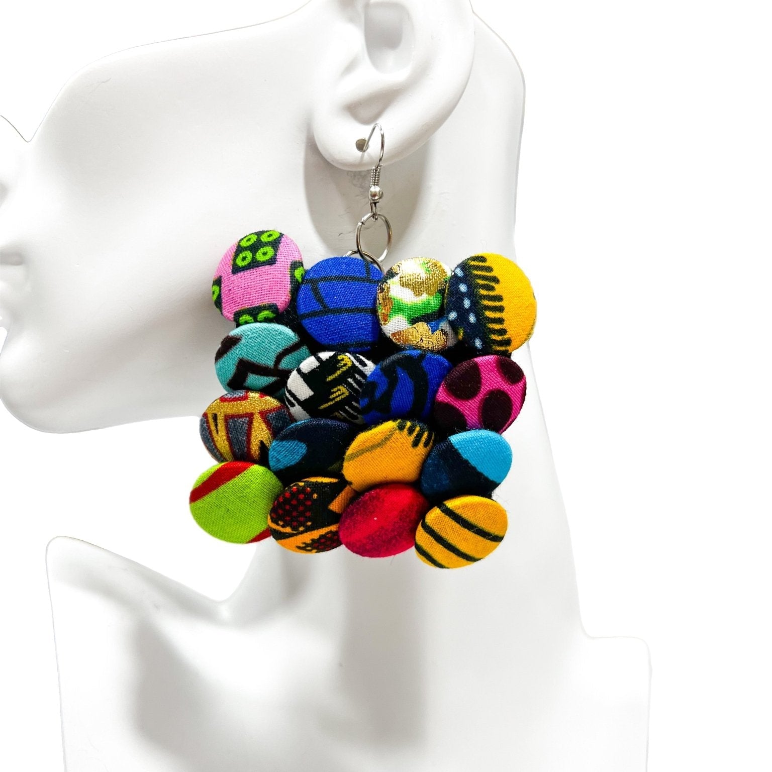 Ntoma Buttons Geometric Earrings - Trufacebygrace