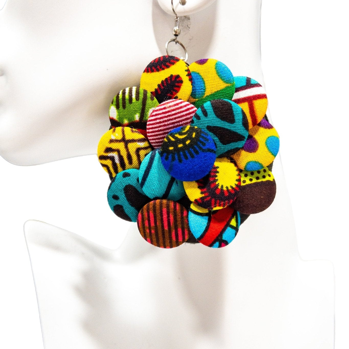 Ntoma Buttons Geometric Earrings - Trufacebygrace