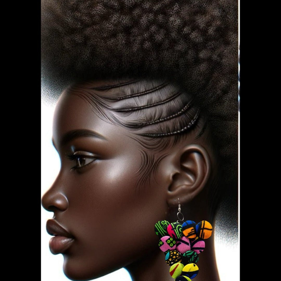 Ntoma Buttons Geometric Earrings - Trufacebygrace