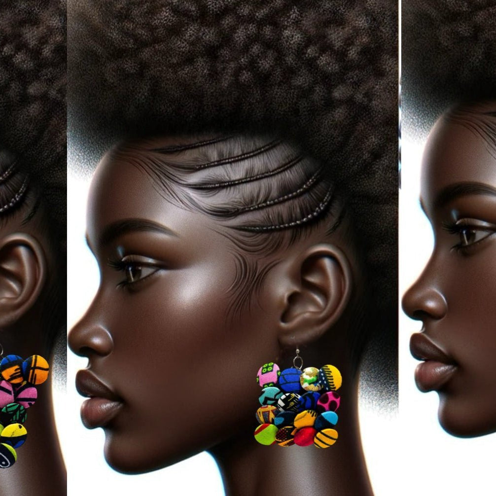 Ntoma Buttons Geometric Earrings - Trufacebygrace