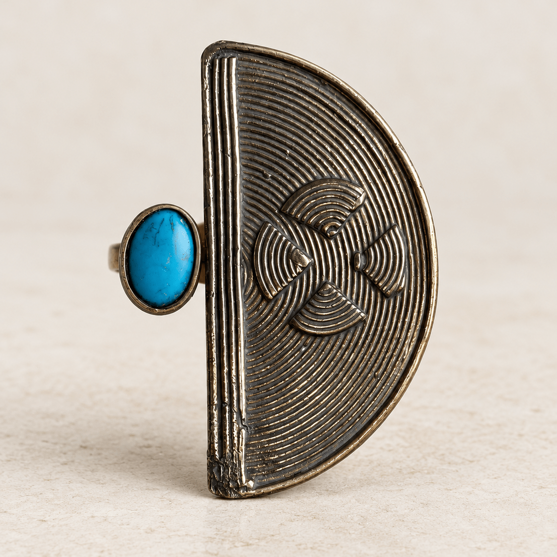 Nuru Arc Adjustable Brass Ring - Trufacebygrace