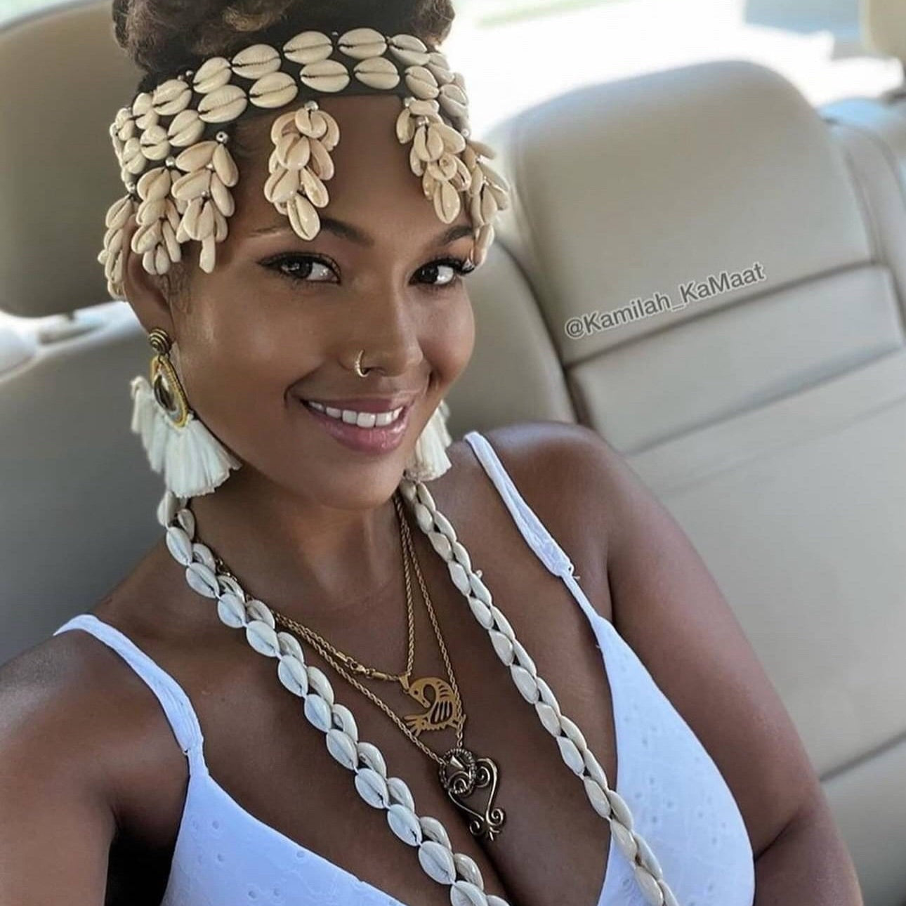 Obaa Serwaa cowry / cowrie shell choker or Reversible headpiece - Trufacebygrace