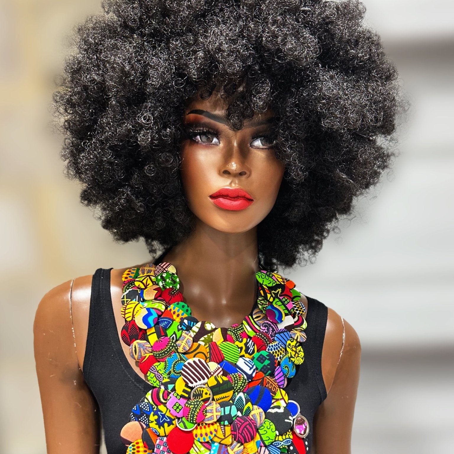 Obaa Sima Ankara fabric buttons Neckpiece/choker - Trufacebygrace