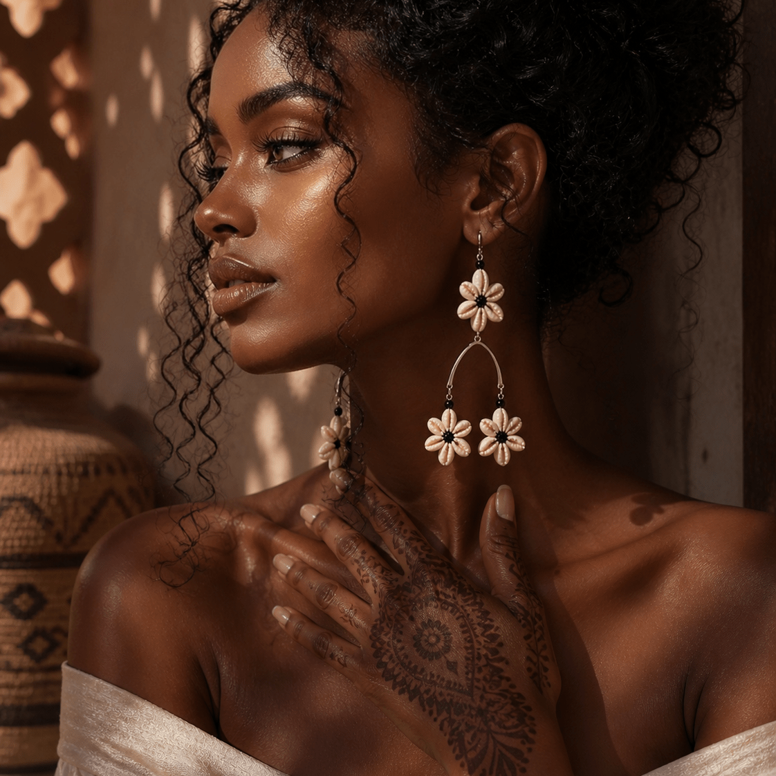 Ocean's Whisper Natural Cowry Shell Earrings - Trufacebygrace