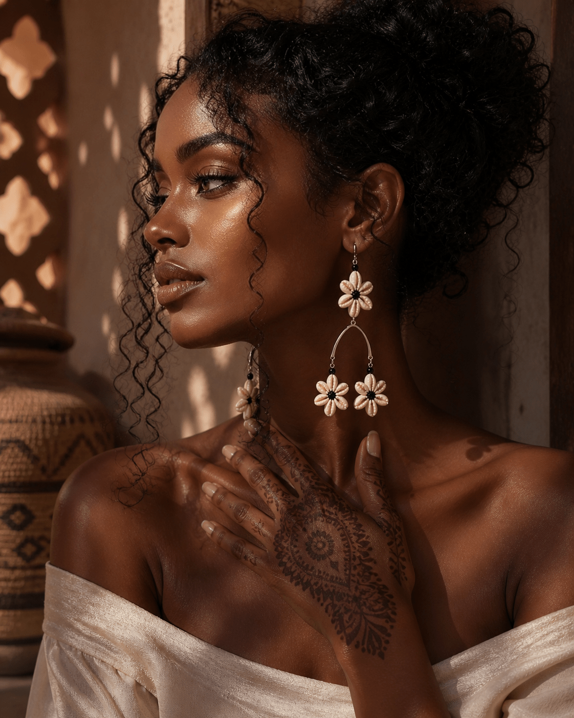 Ocean's Whisper Natural Cowry Shell Earrings - Trufacebygrace