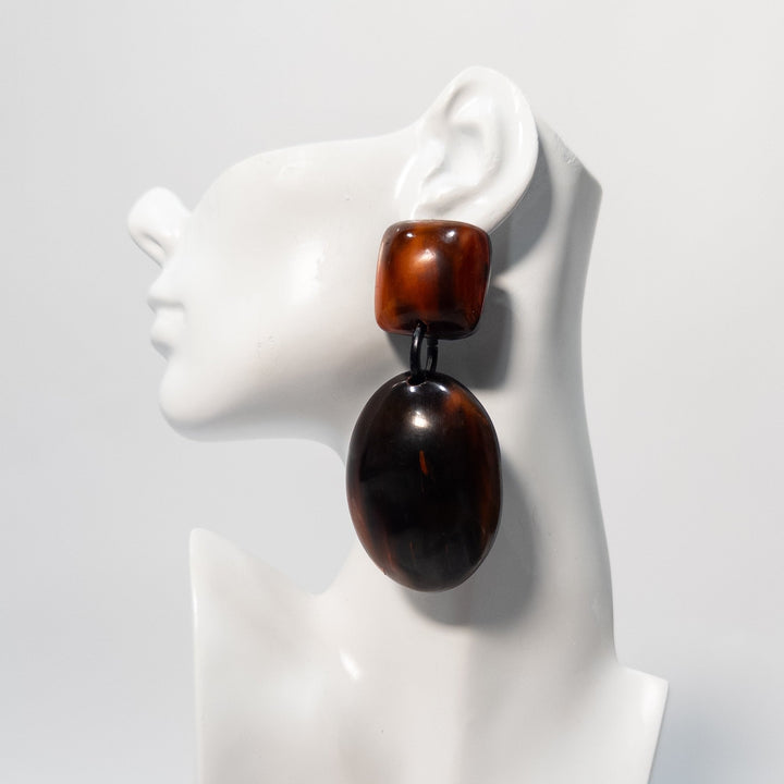 Ochre Series: Afro Color Pop Horn Drop Earrings - Trufacebygrace
