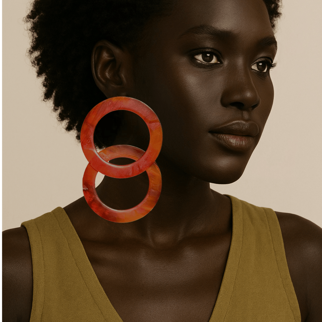 Ohemaa oversized Double Round Earrings - Trufacebygrace