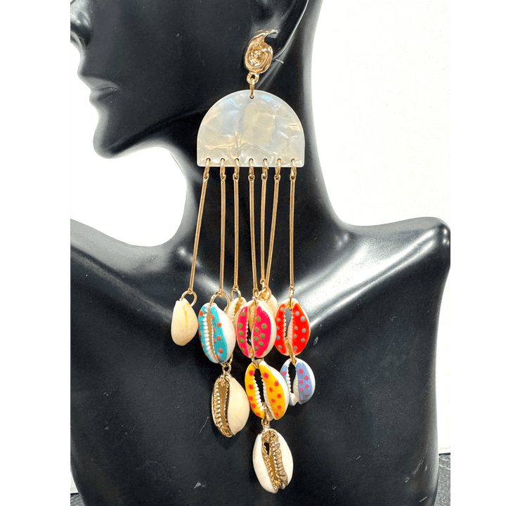 Ombrello Cowrie Shell Dangling Earrings - Trufacebygrace