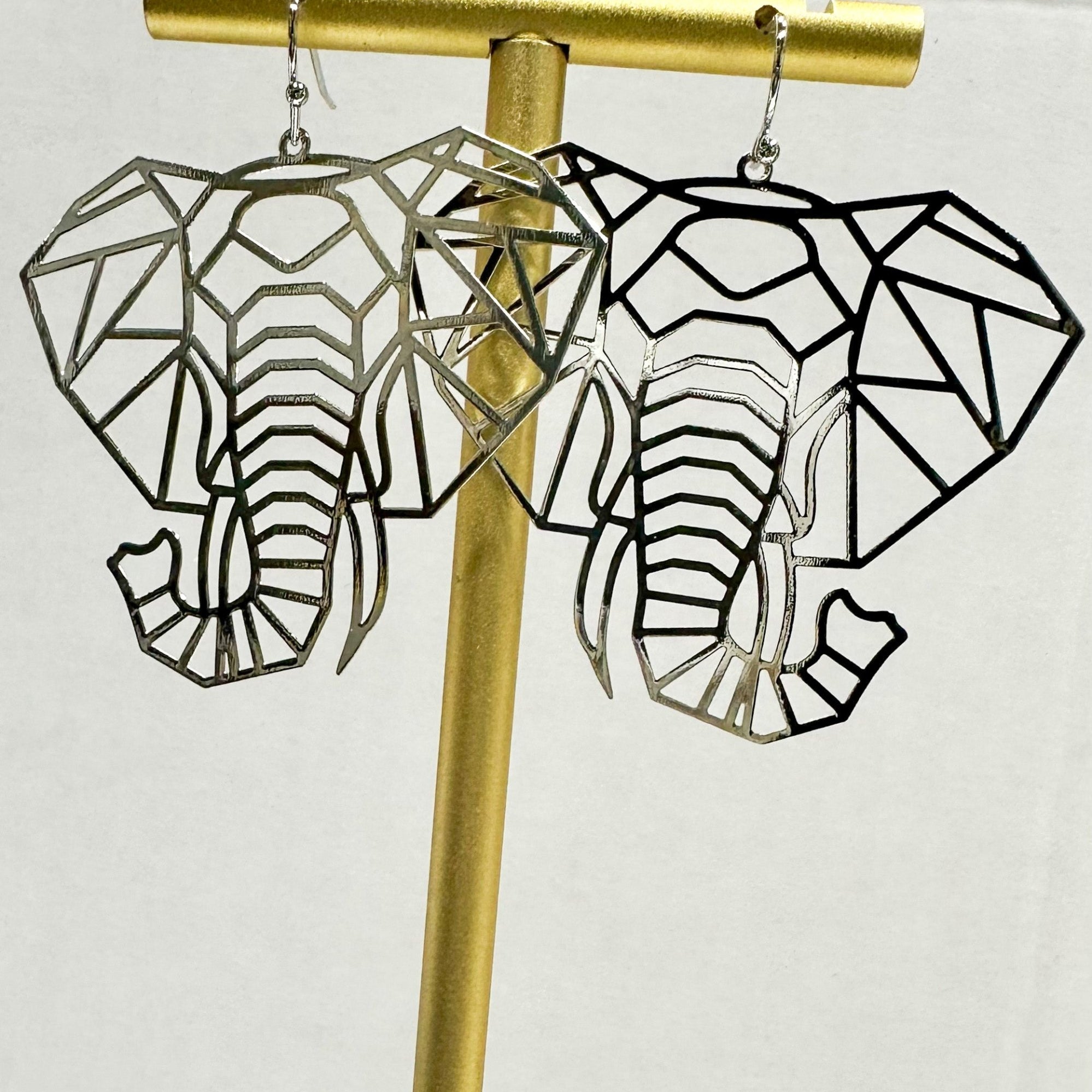 Osuno - elephant head Cut out Brass Earrings - Trufacebygrace