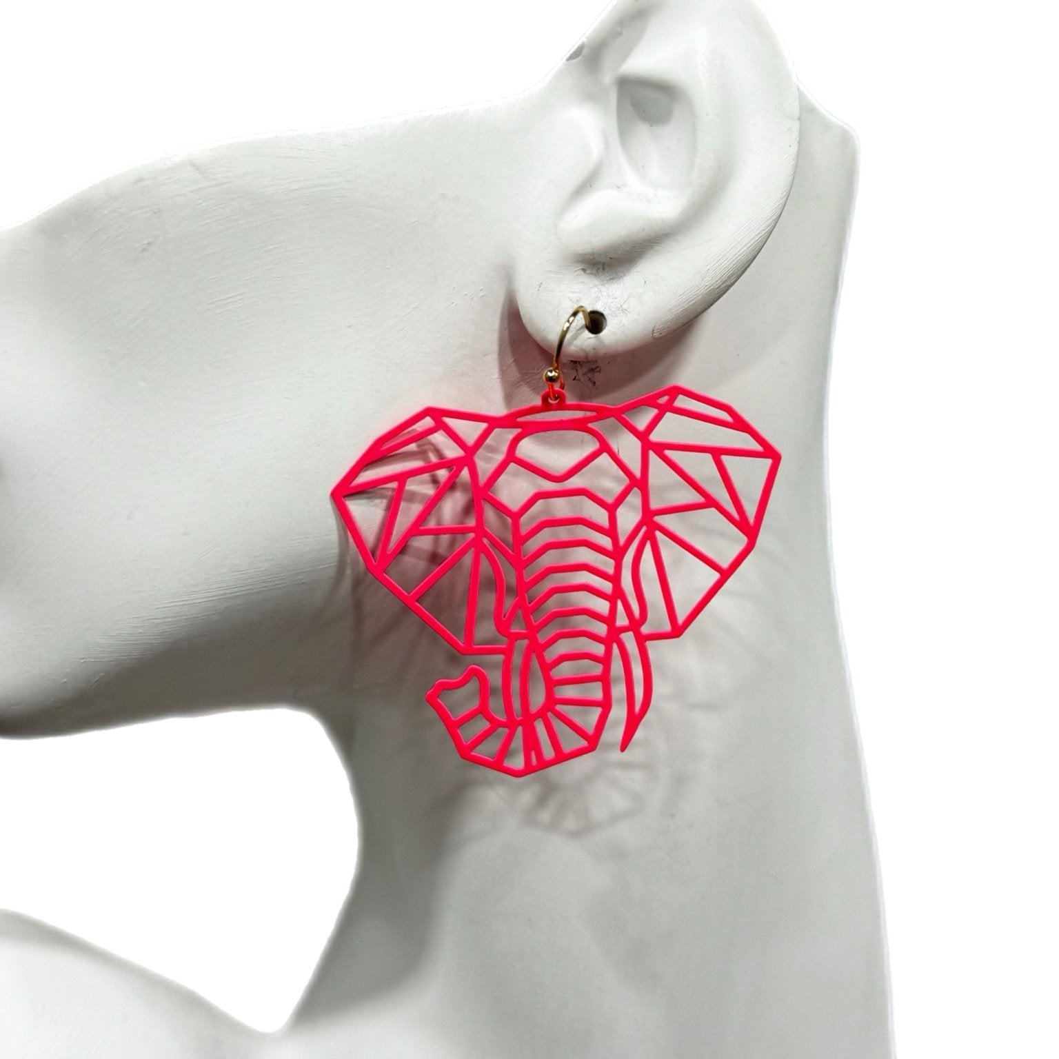 Osuno - elephant head Cut out Brass Earrings - Trufacebygrace