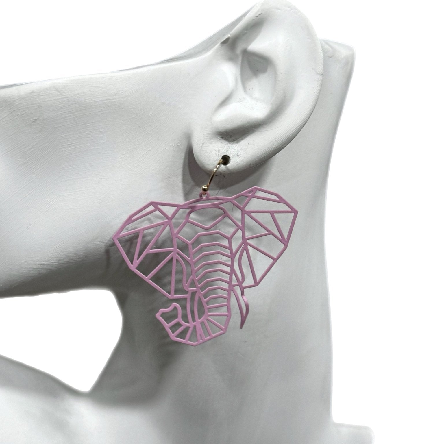 Osuno - elephant head Cut out Brass Earrings - Trufacebygrace