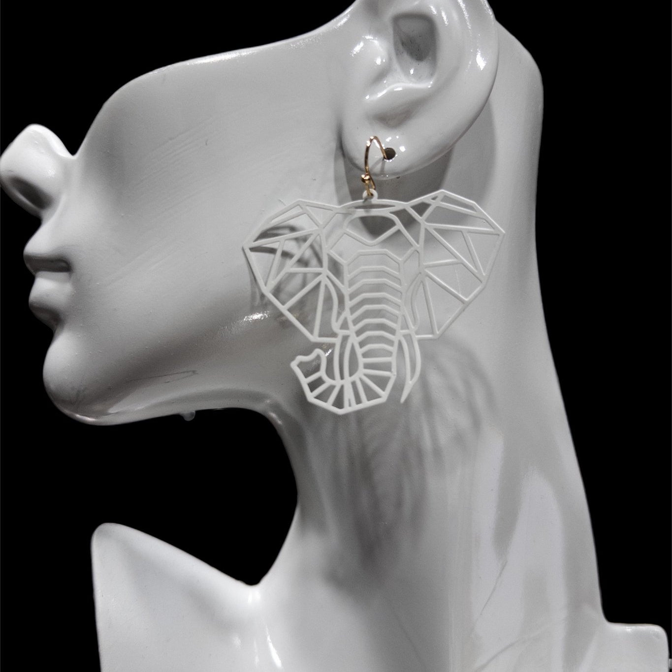 Osuno - elephant head Cut out Brass Earrings - Trufacebygrace
