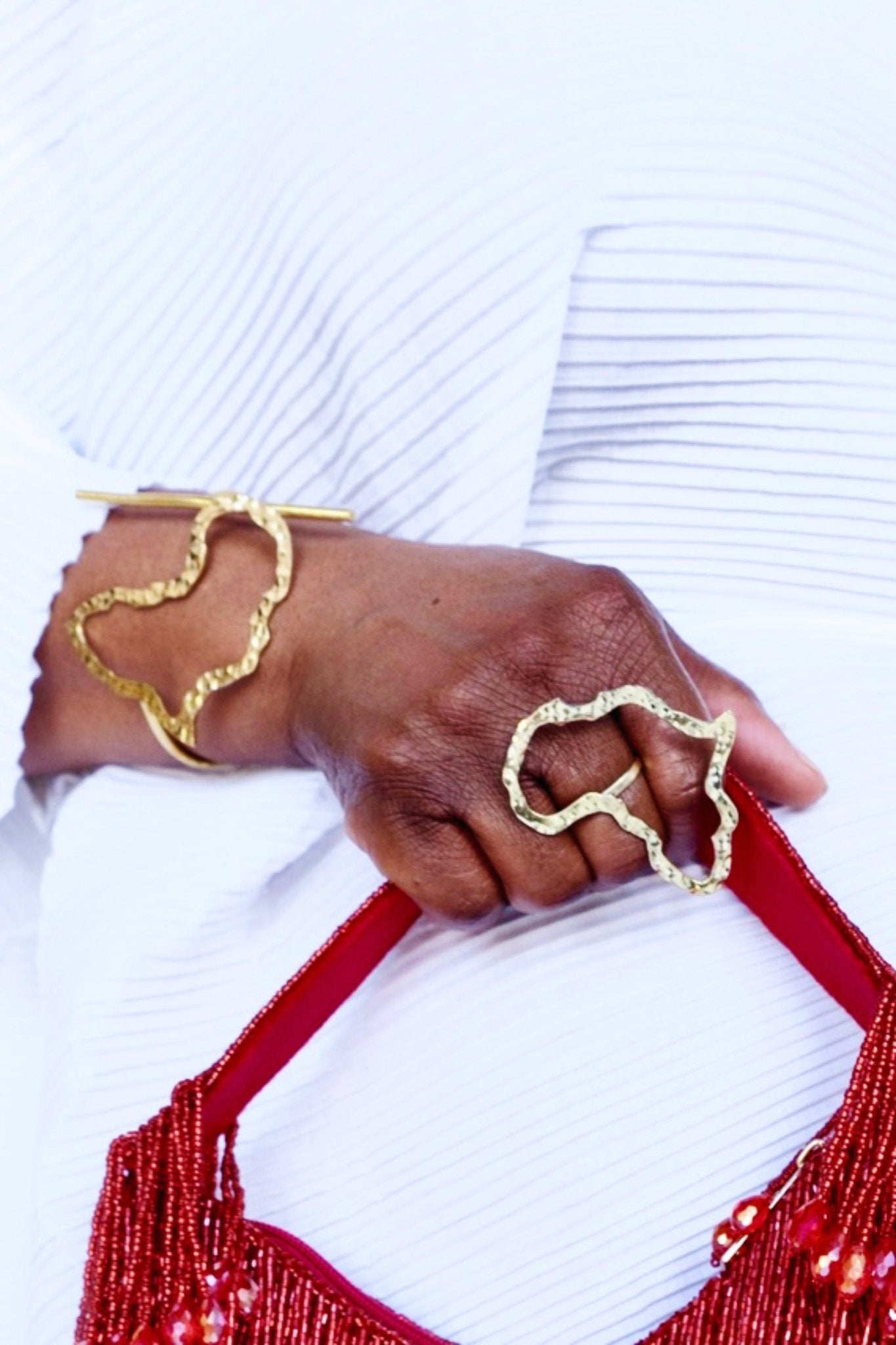 Outline Africa Map Brass Bracelet – Adjustable Statement Cuff - Trufacebygrace