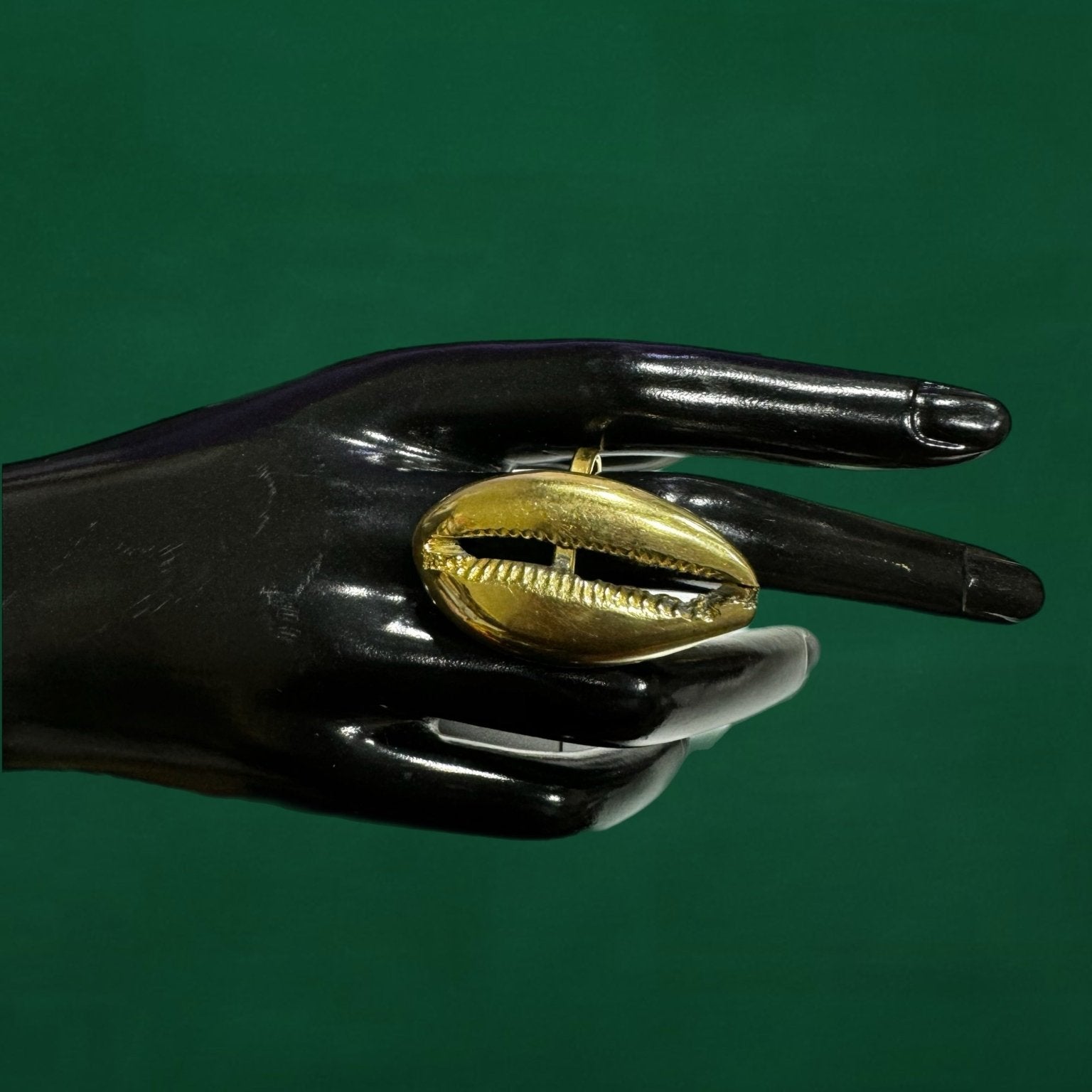 Oversized Brass Cowry Shell Ring - Trufacebygrace