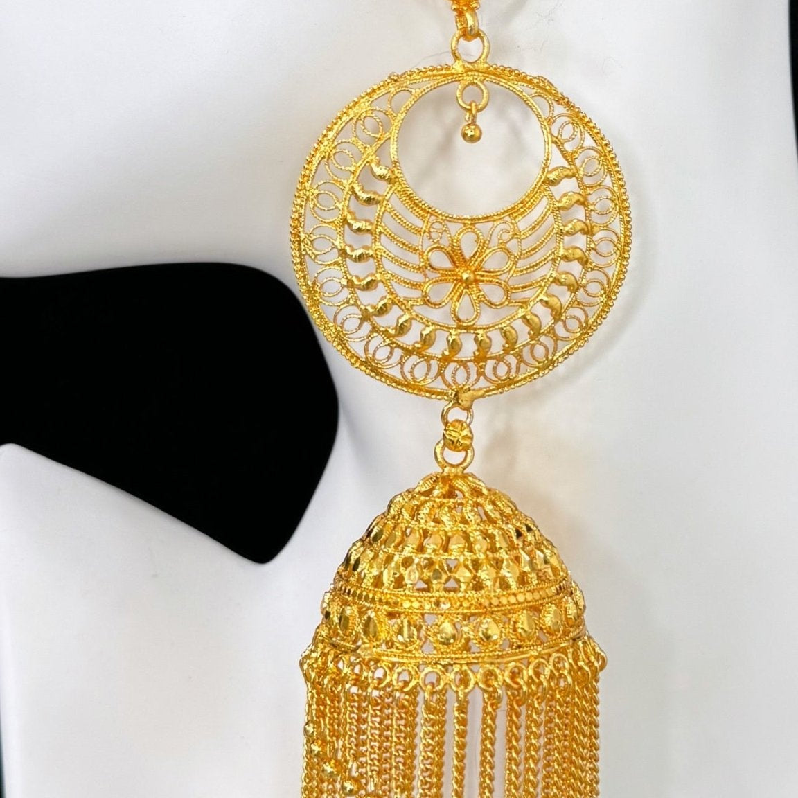 Oversized Jhumka Gold Earrings - Trufacebygrace