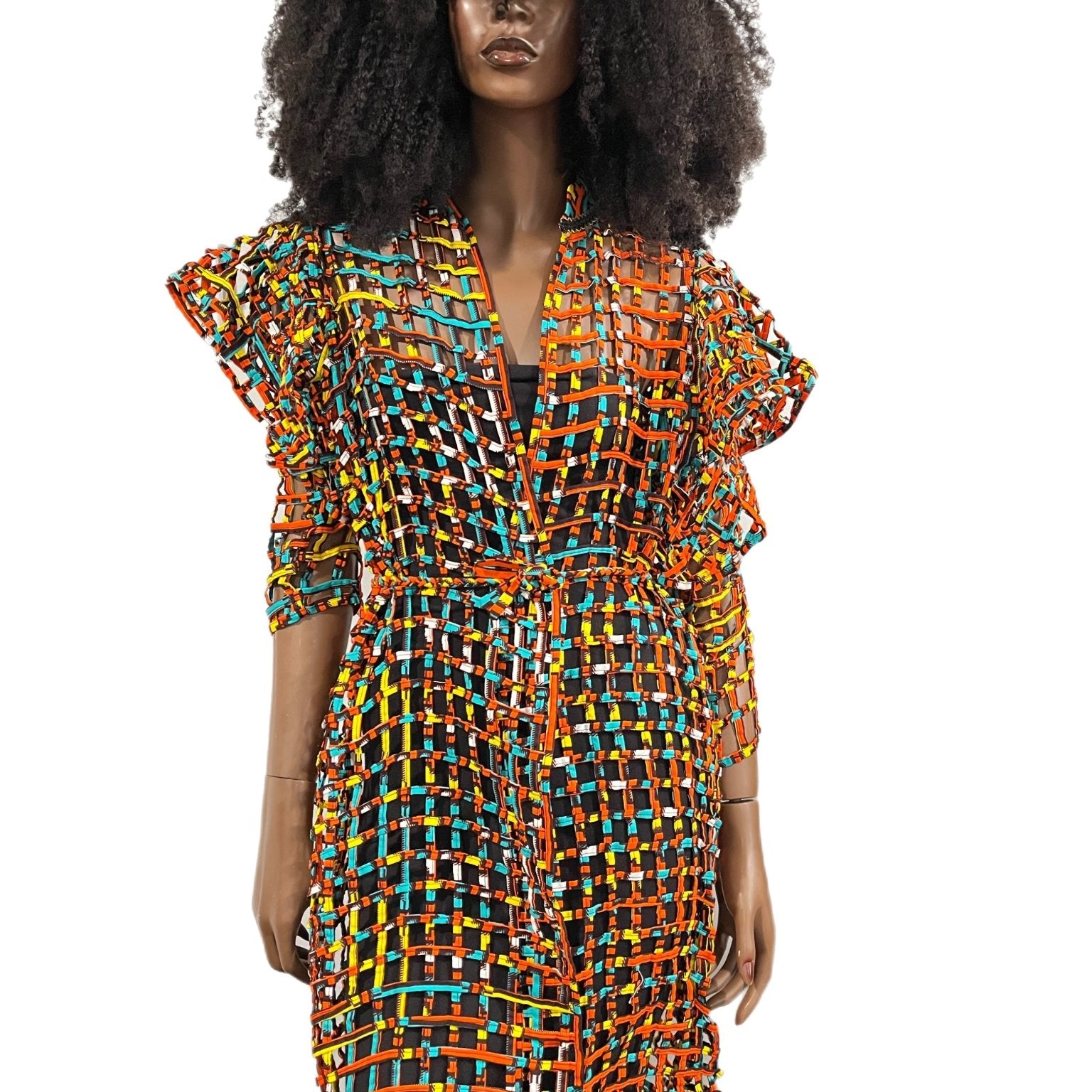Oversized Puff Sleeves Ankara laced Kimono/ Duster - Trufacebygrace
