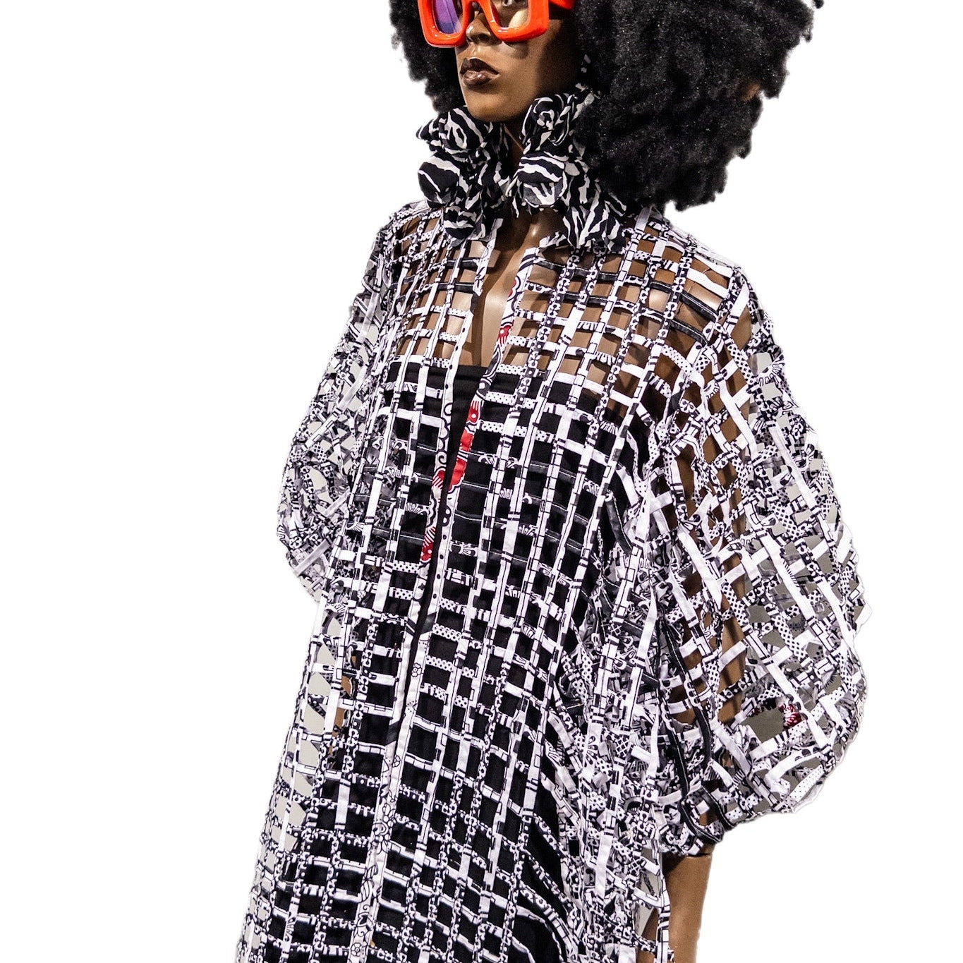 Oversized Puff Sleeves Ankara laced Kimono/ Duster - Trufacebygrace