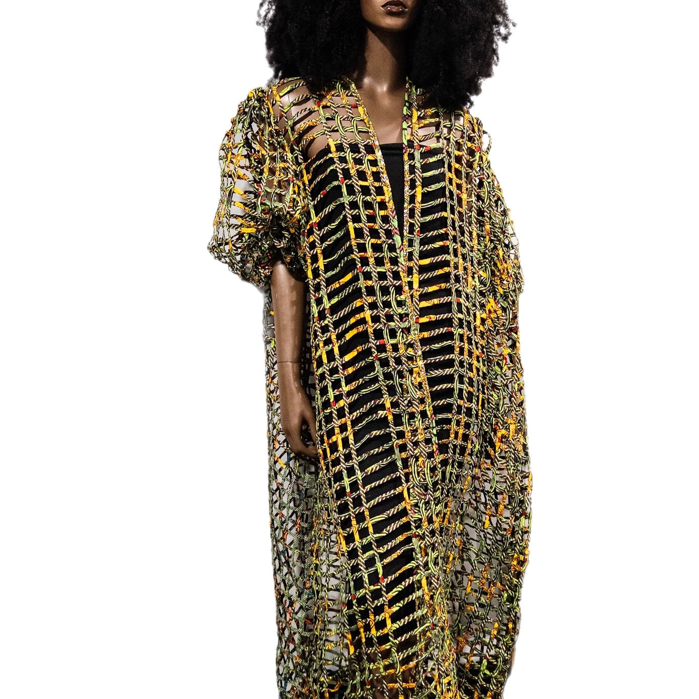 Oversized Puff Sleeves Ankara laced Kimono/ Duster - Trufacebygrace
