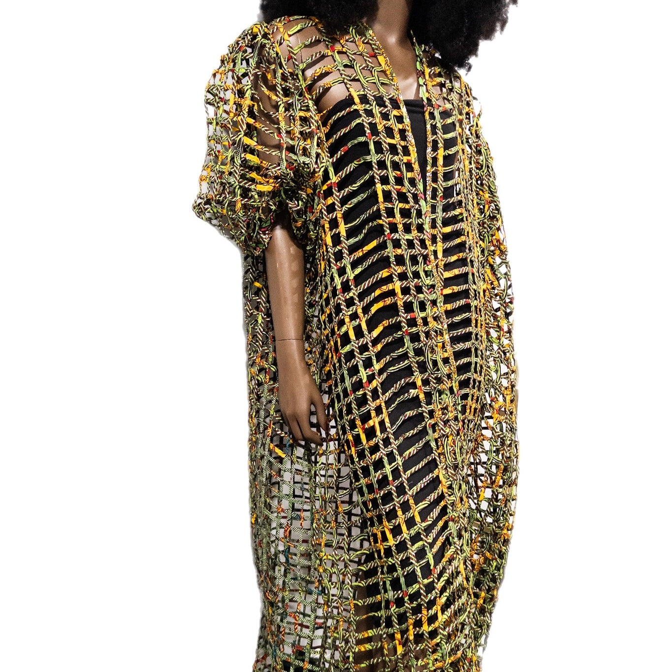 Oversized Puff Sleeves Ankara laced Kimono/ Duster - Trufacebygrace