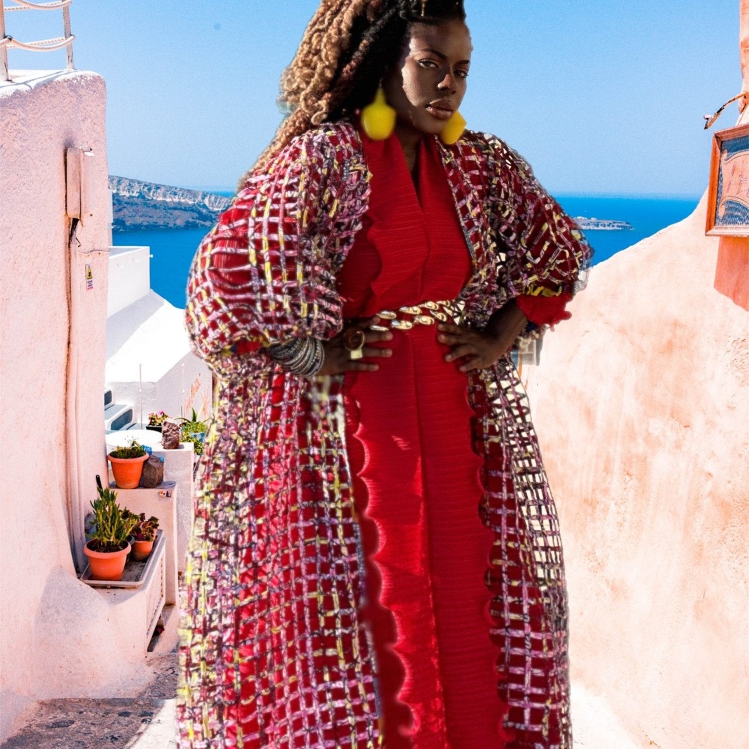 Oversized Puff Sleeves Ankara laced Kimono/ Duster - Trufacebygrace