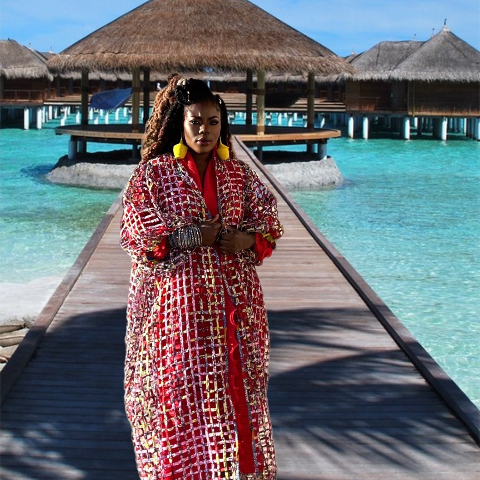 Oversized Puff Sleeves Ankara laced Kimono/ Duster - Trufacebygrace