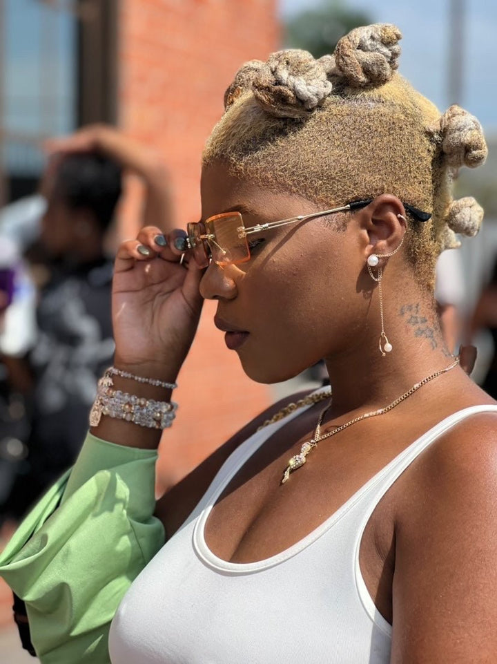 Pearl Double Chain Earring Clip Long The Empress Tassel Ear Cuff Clip - Trufacebygrace