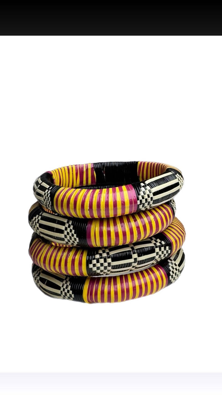 Pink Woven Bangle Set - Trufacebygrace