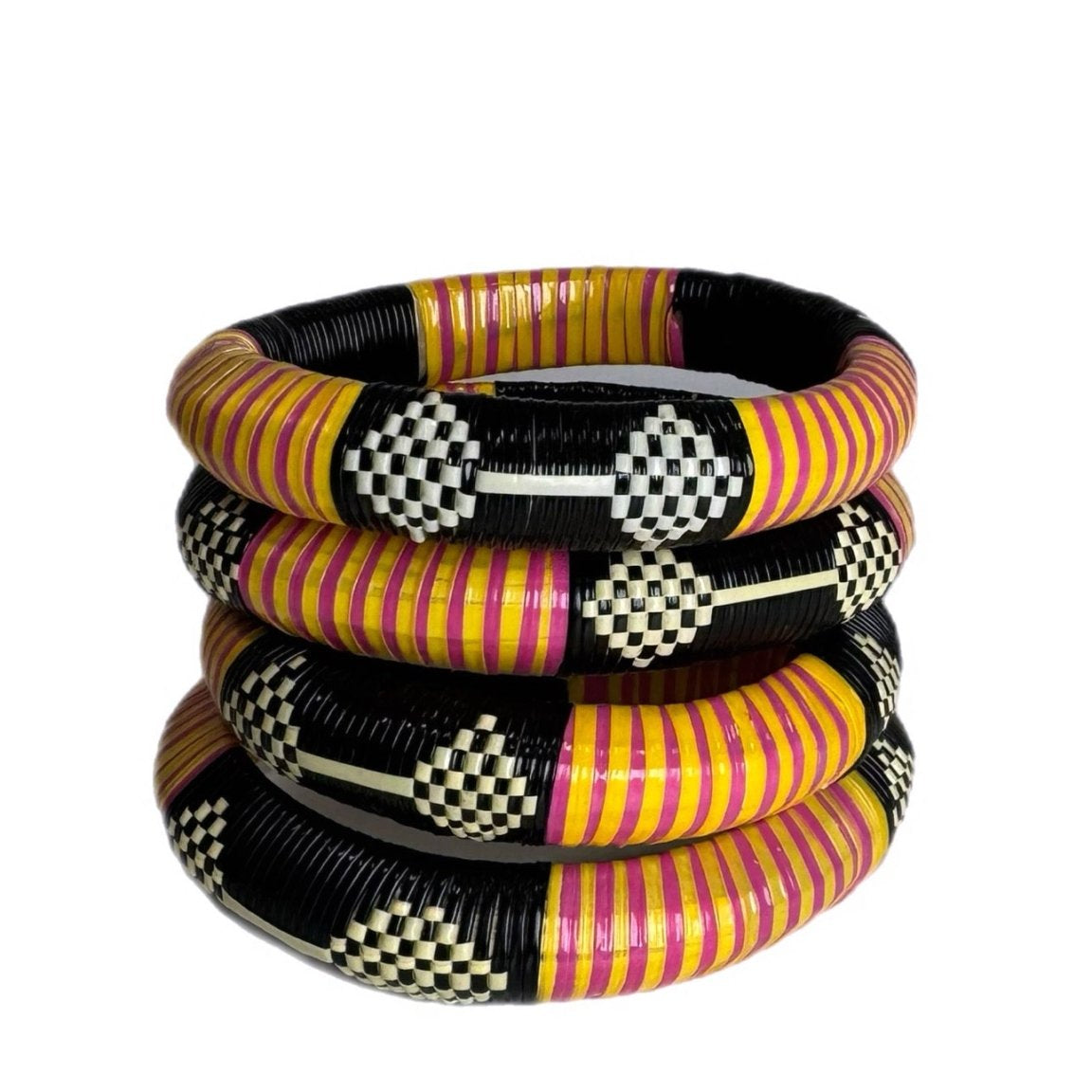 Pink Woven Bangle Set - Trufacebygrace