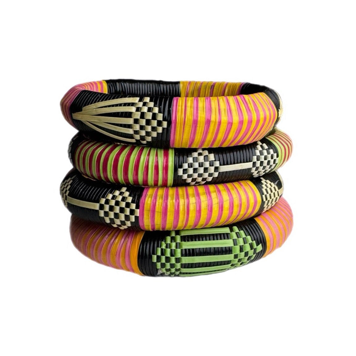Pink Woven Bangle Set - Trufacebygrace