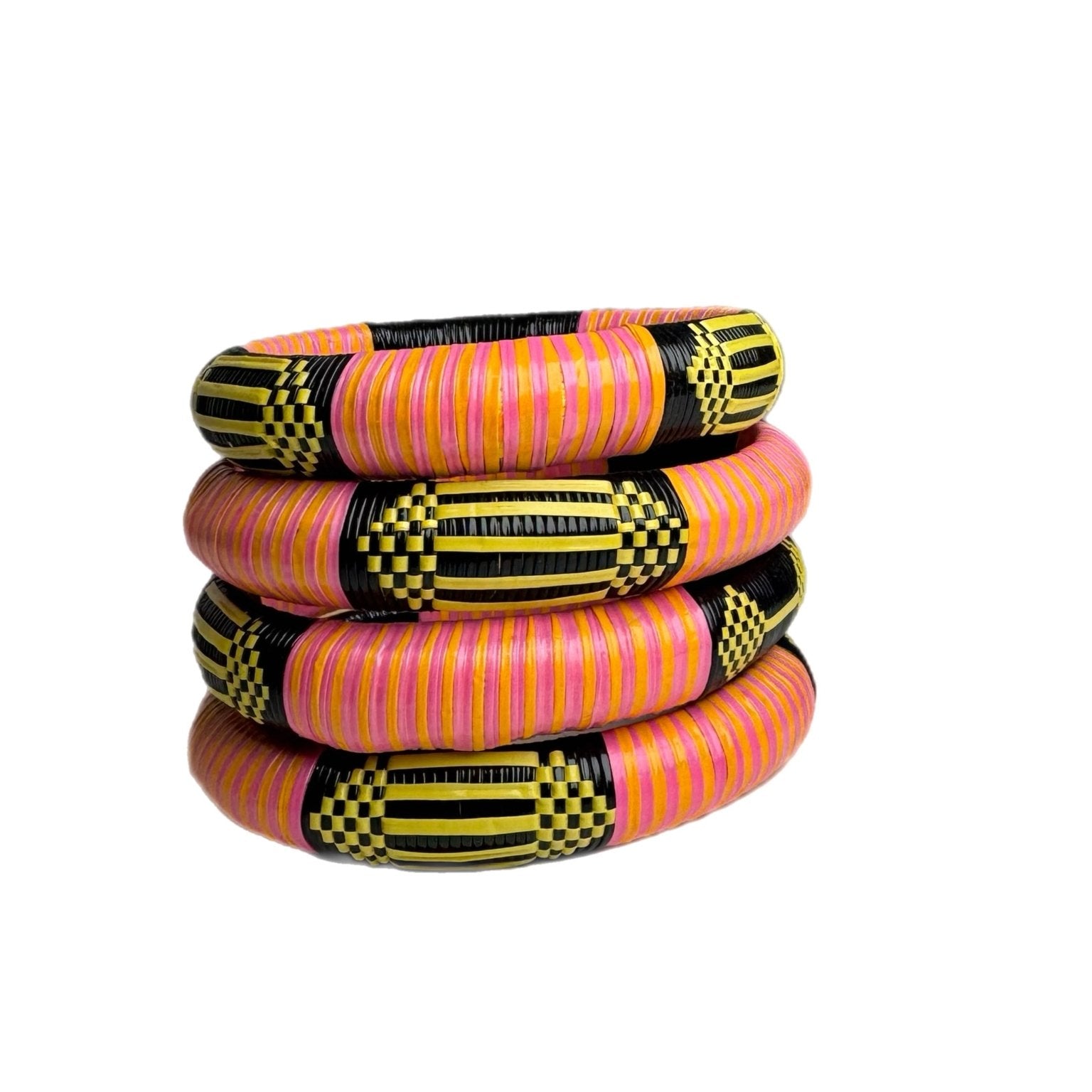 Pink Woven Bangle Set - Trufacebygrace