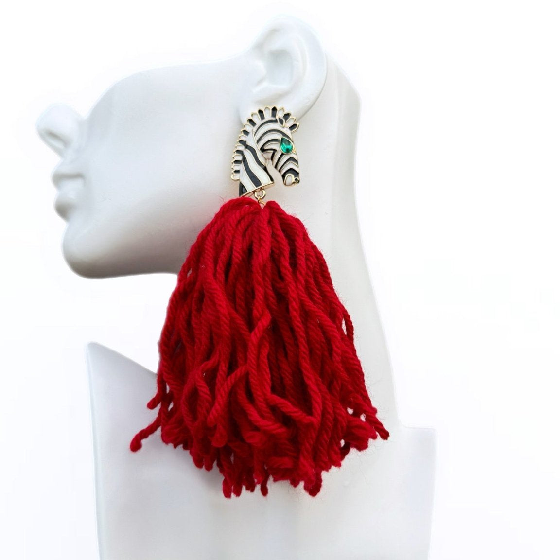 Ponkoti and Yarn Tassel Earrings - Trufacebygrace