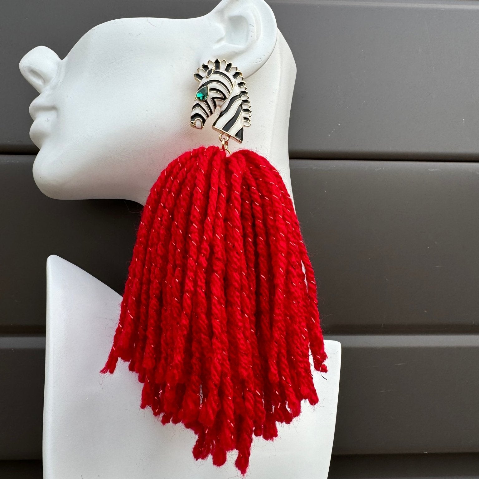 Ponkoti and Yarn Tassel Earrings - Trufacebygrace