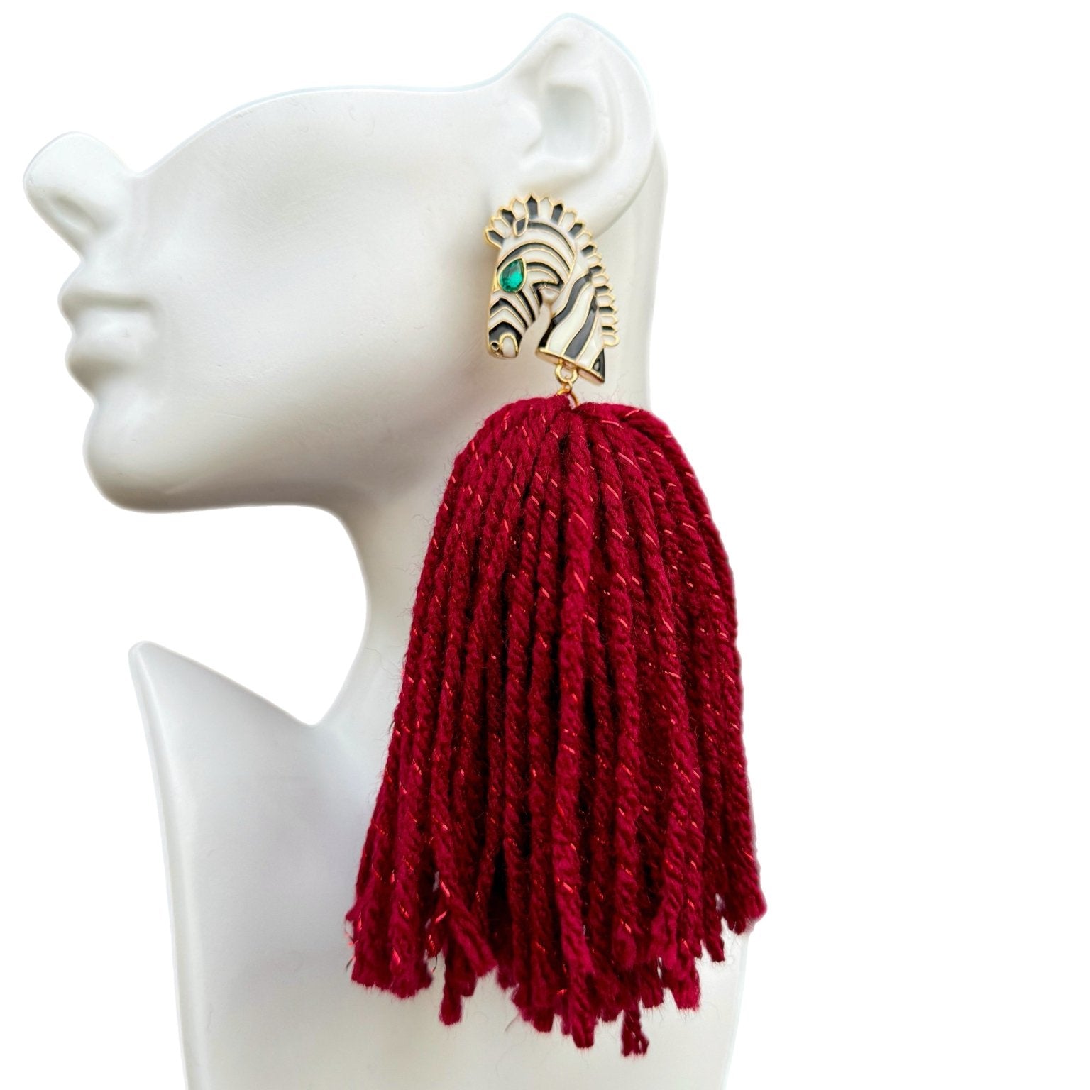 Ponkoti and Yarn Tassel Earrings - Trufacebygrace