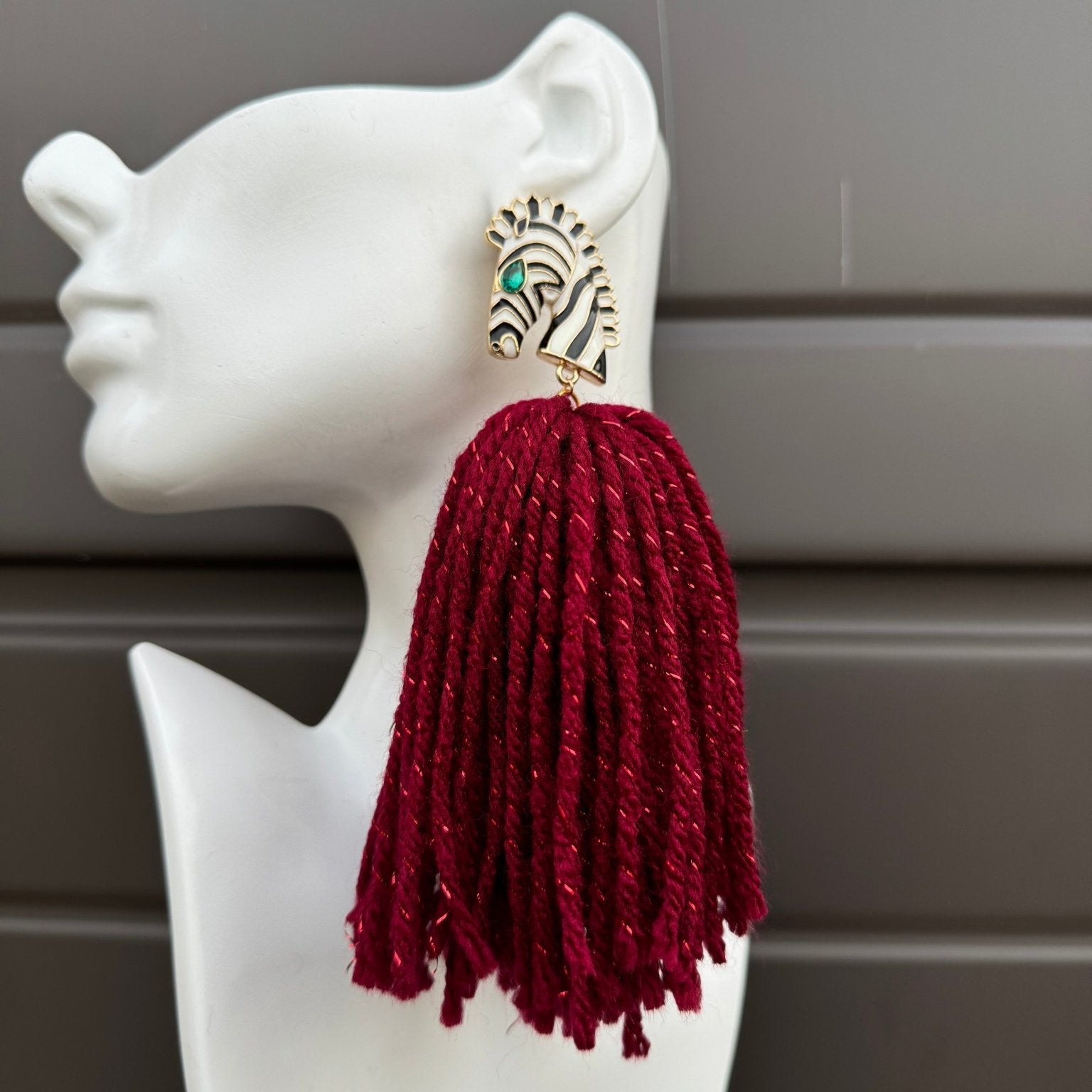 Ponkoti and Yarn Tassel Earrings - Trufacebygrace