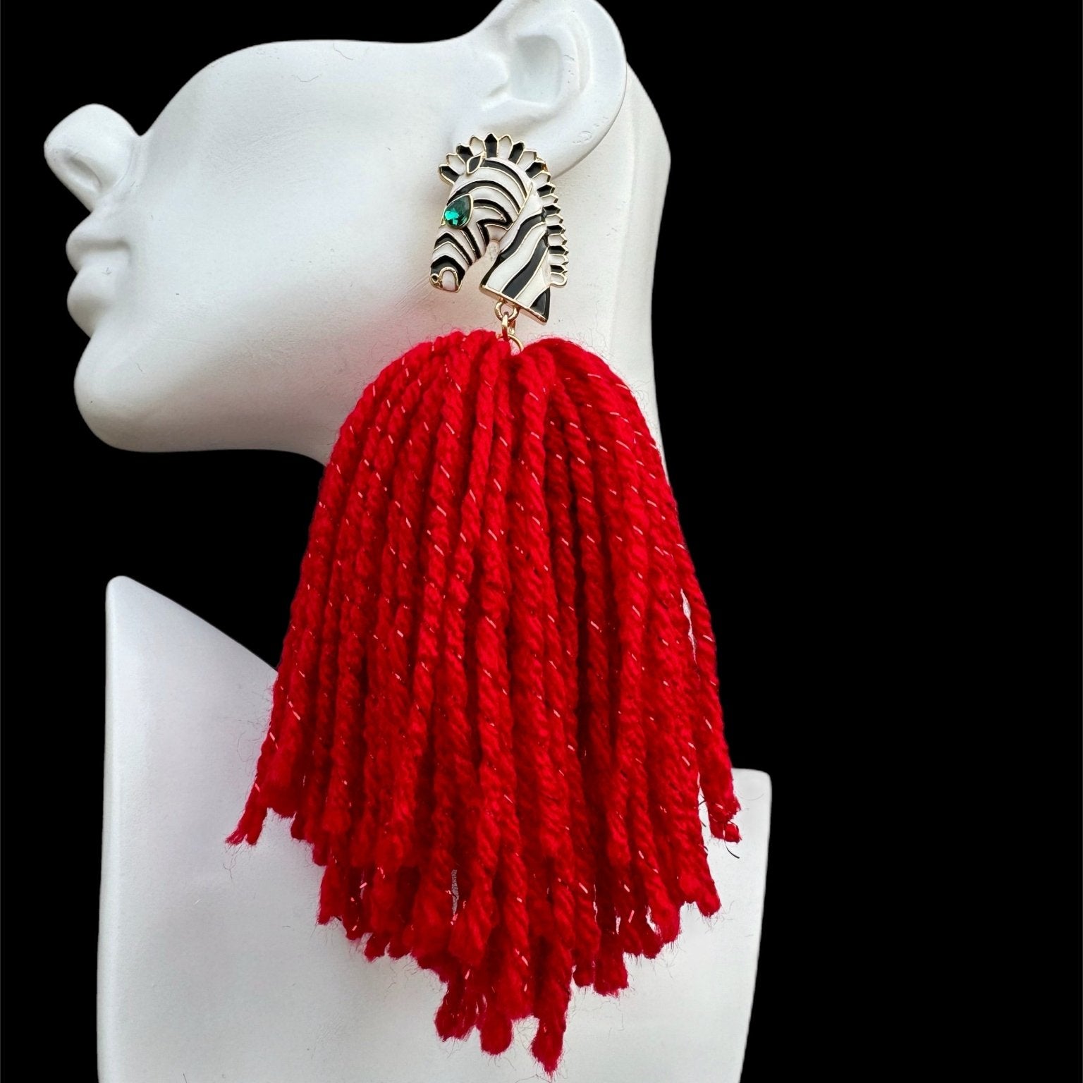 Ponkoti and Yarn Tassel Earrings - Trufacebygrace