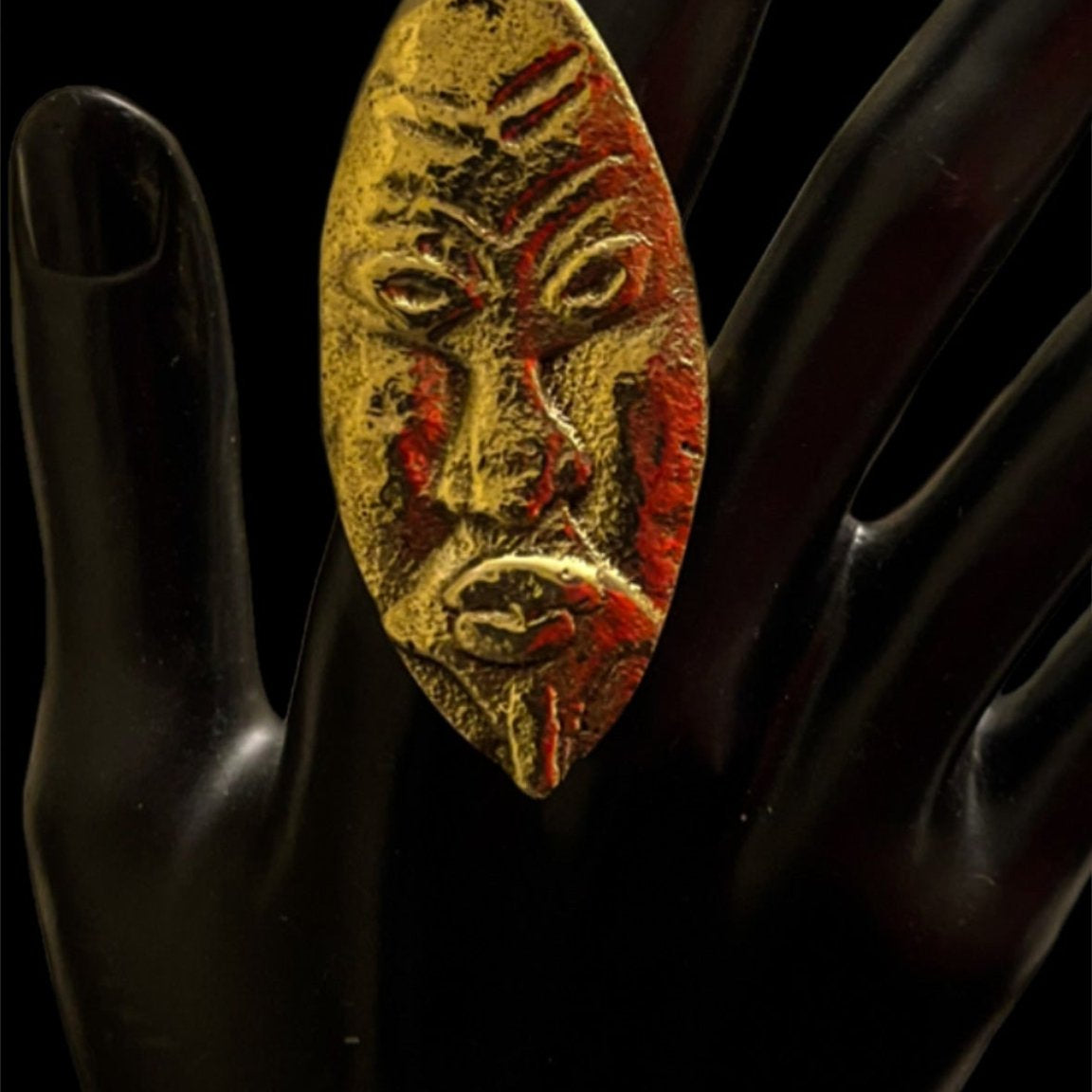 Proud Face Brass Ring and Bracelet Set - Trufacebygrace