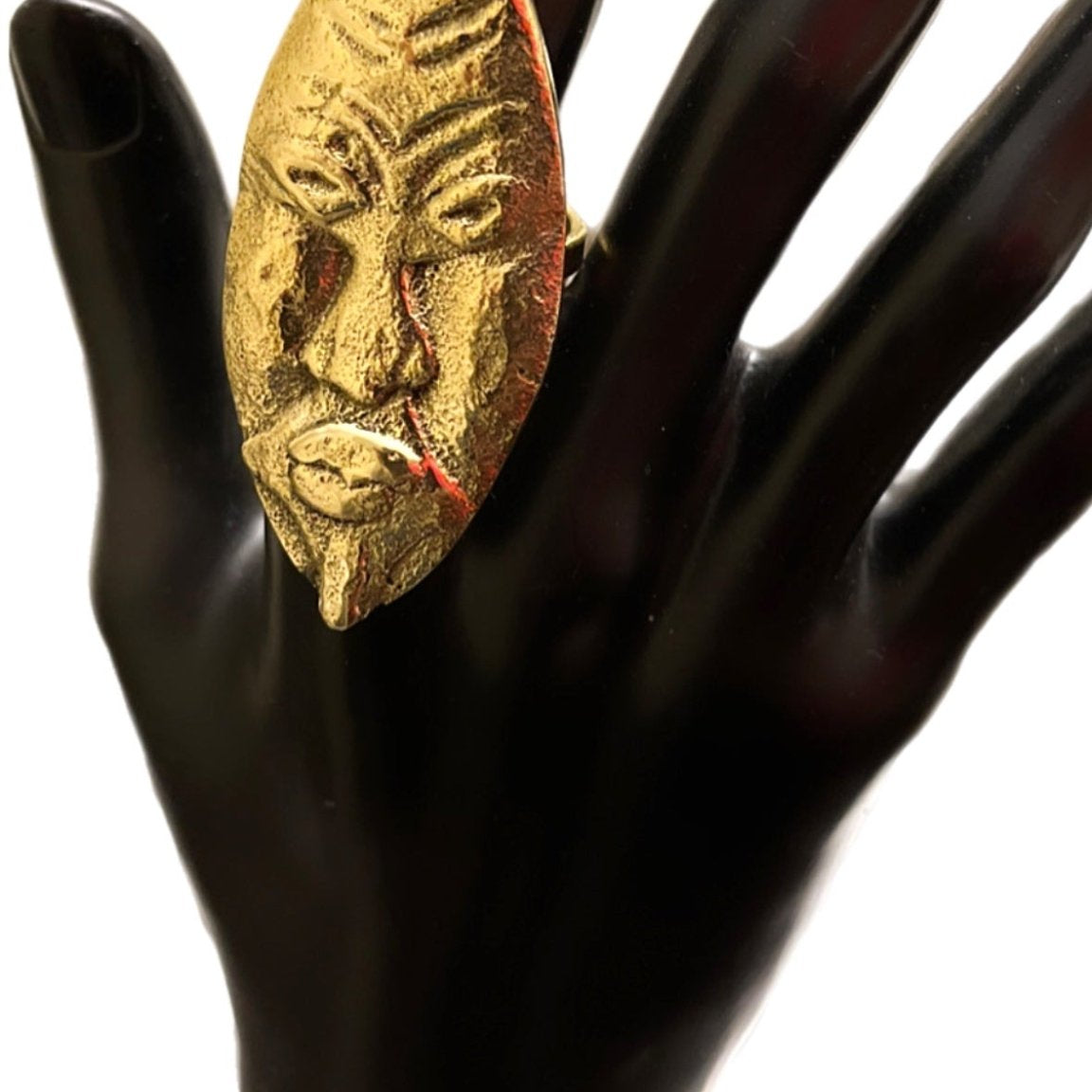Proud Face Brass Ring and Bracelet Set - Trufacebygrace
