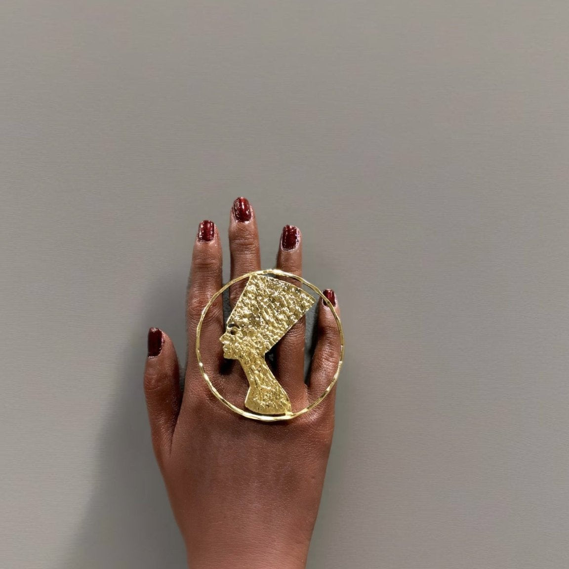 Queen Nefertiti Statement Brass Ring - Trufacebygrace