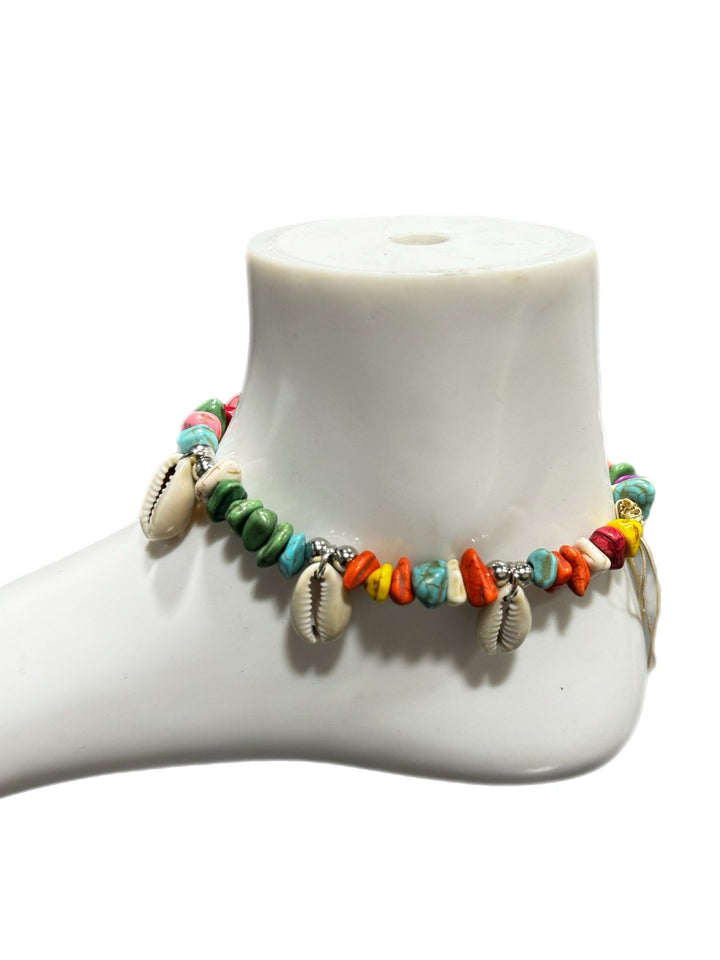 Rainbow Beach Cowry /beads bracelet/anklet - Trufacebygrace