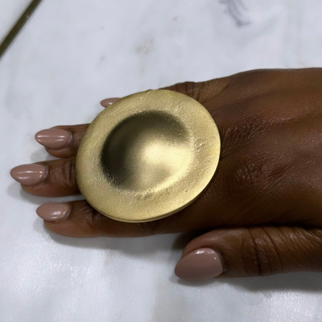 Raised Geometric silver/Gold Adjustable Ring - Trufacebygrace