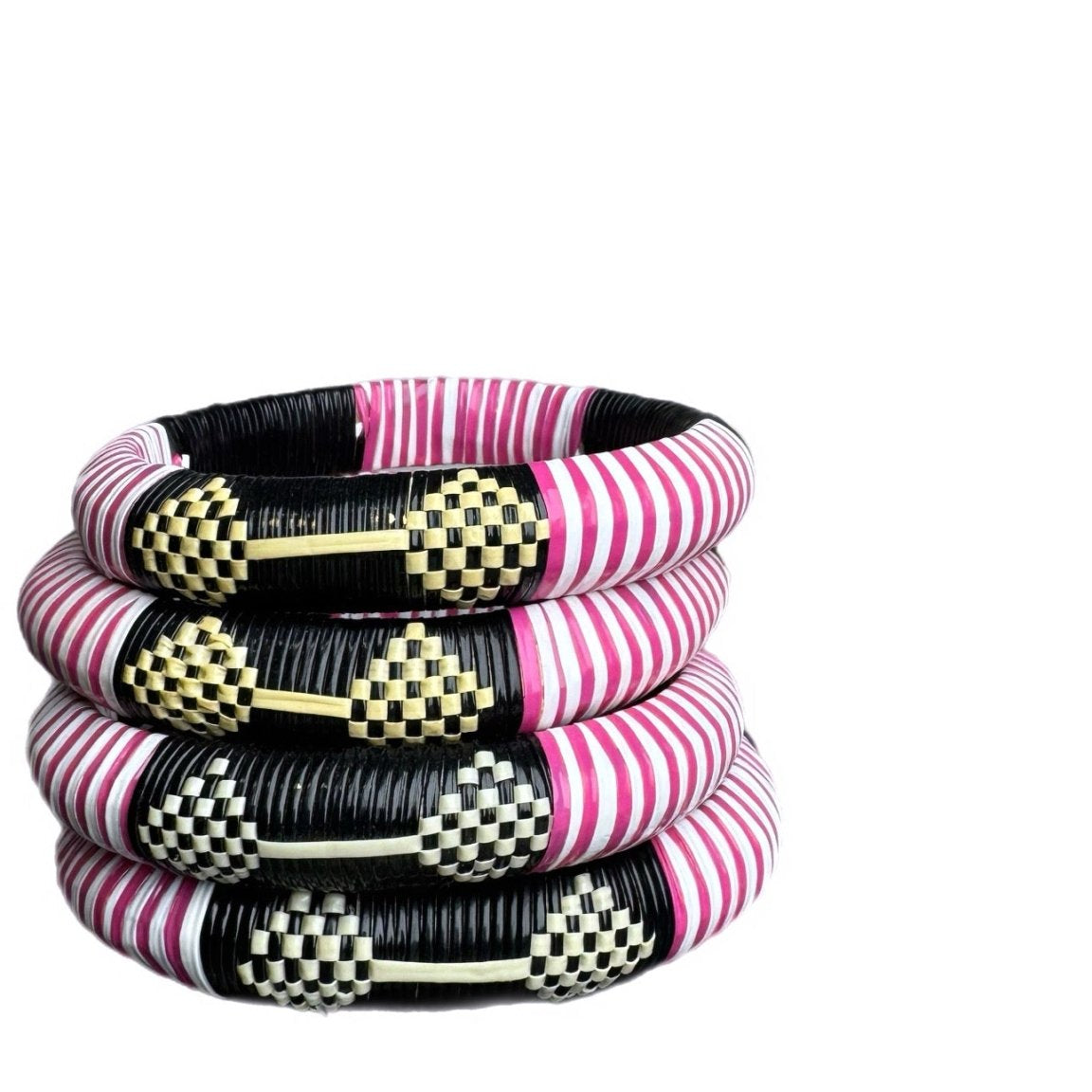 Red Woven Bangle Set - Trufacebygrace