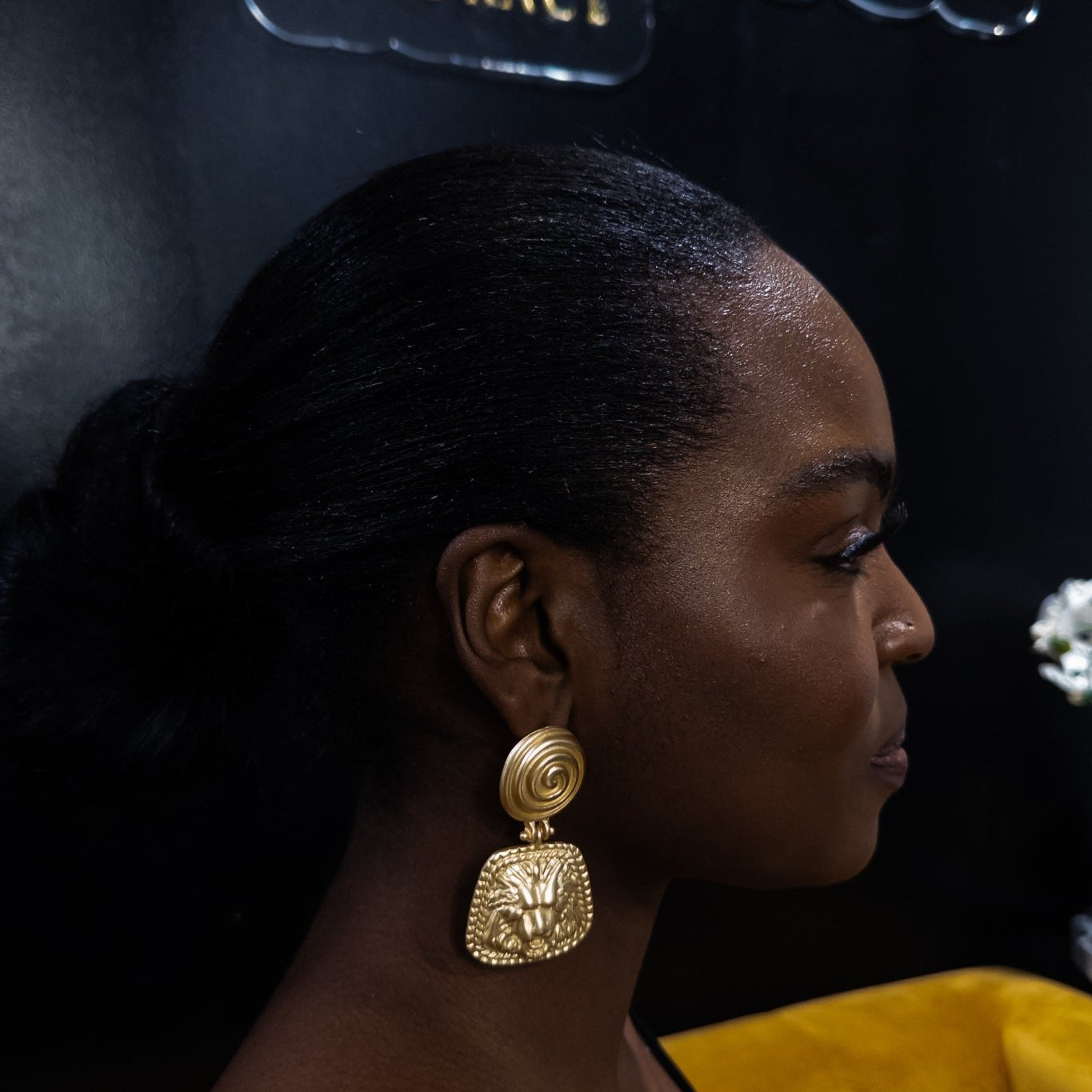 Regal Lion Matte Gold Earrings - Trufacebygrace
