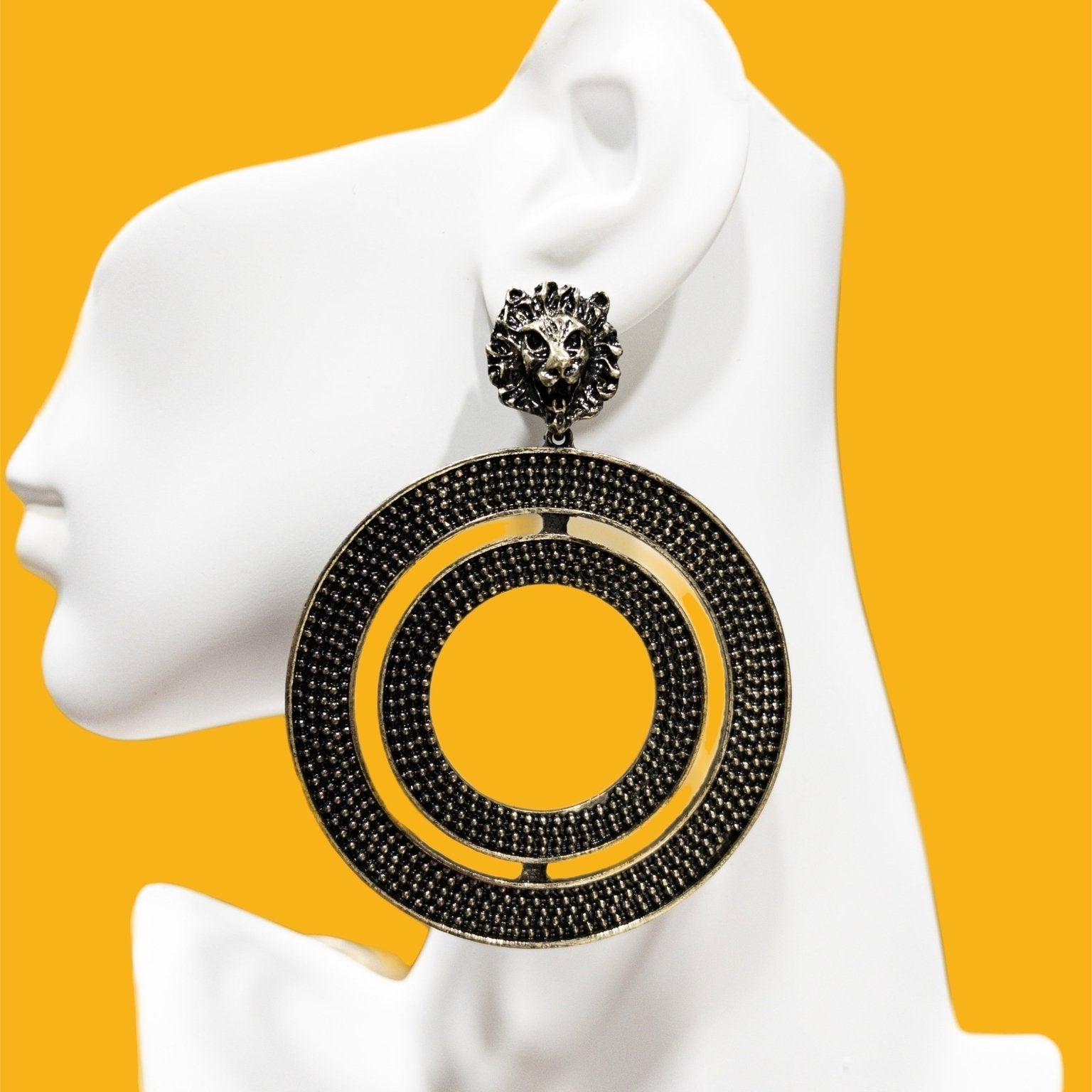 Regal Retro Lion Dangle Earrings - Trufacebygrace