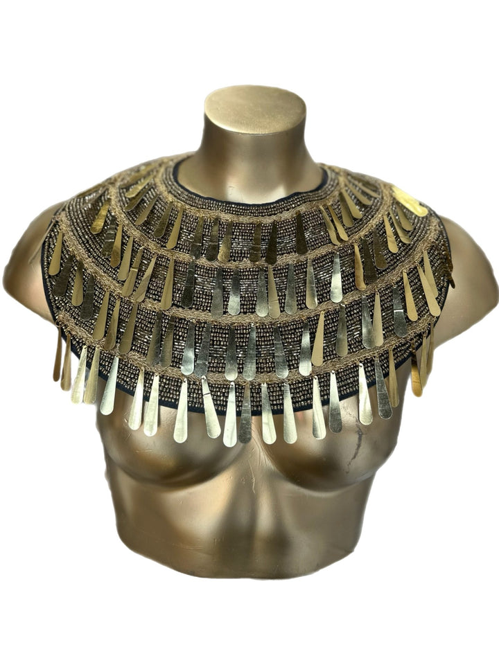 Regal Warrior Gold Tassel Collar Necklace - Trufacebygrace