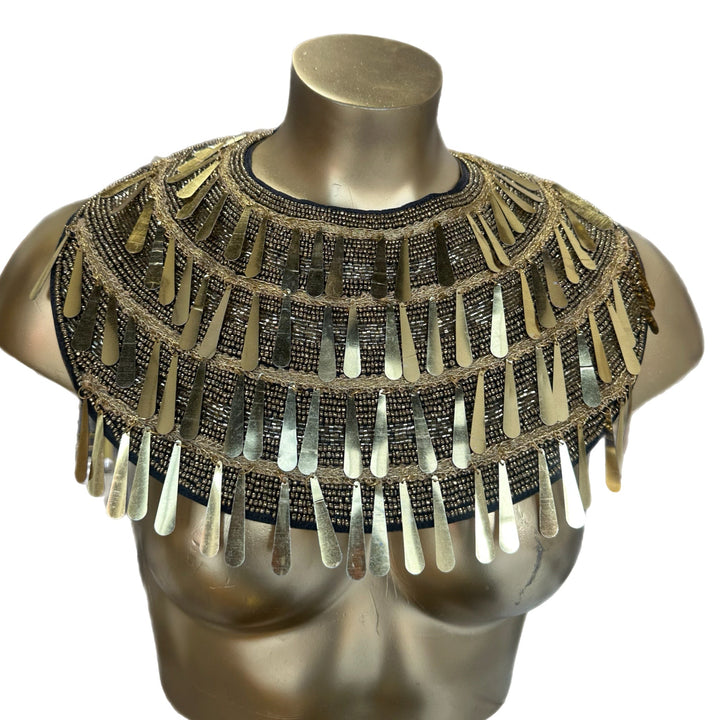 Regal Warrior Gold Tassel Collar Necklace - Trufacebygrace