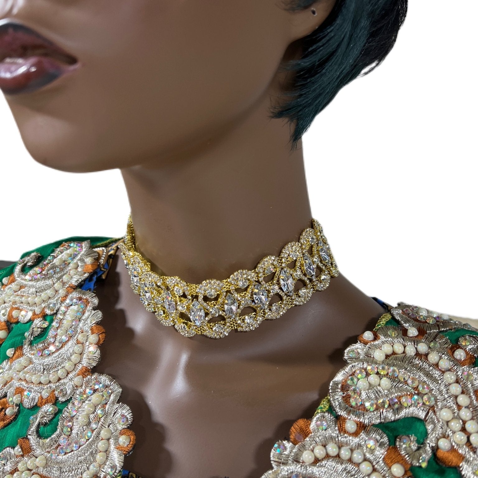 Rhinestone simple choker - Trufacebygrace