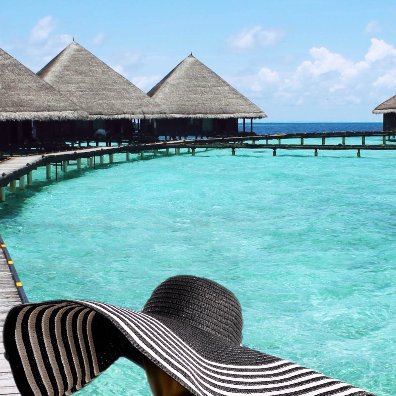 Riviera Wide Brim Floppy Striped Straw Sun / Beach Hat - Trufacebygrace