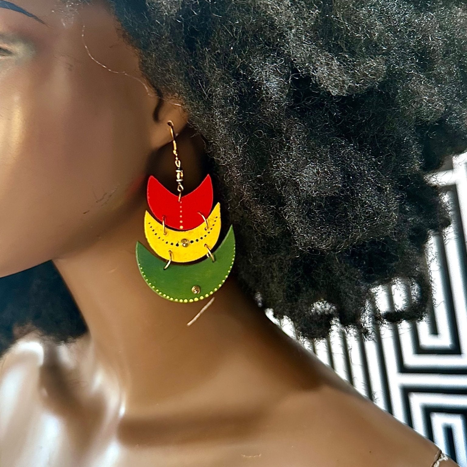 Safari Dreams Painted wood earrings - Trufacebygrace