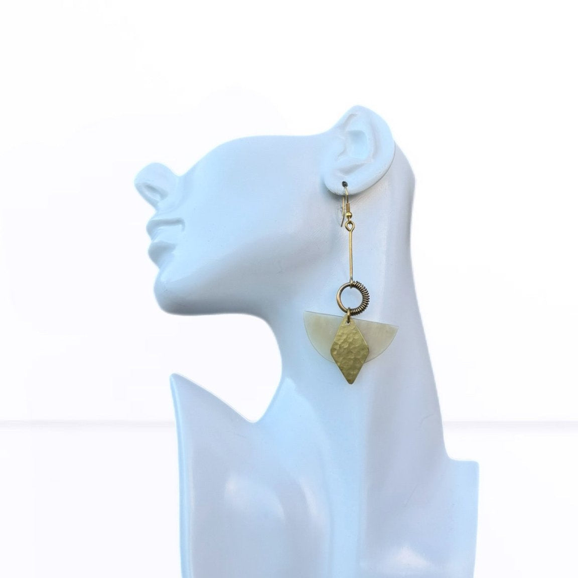 Safi Horn & Brass Dangle Earrings - Trufacebygrace